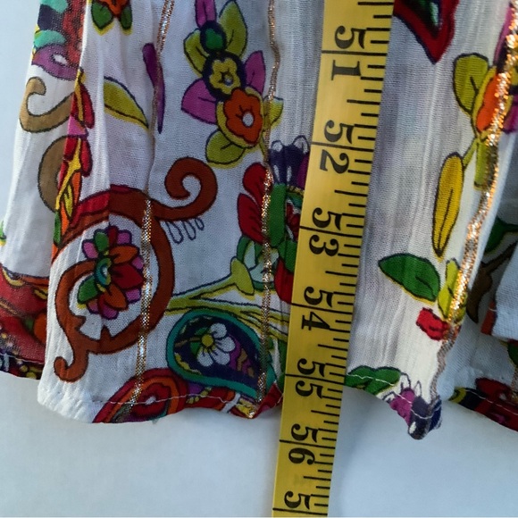 Me 2 Magic Ruffled Tiered Maxi Sundress Metallic Striped Size Large Red / Green - Picture 15 of 16